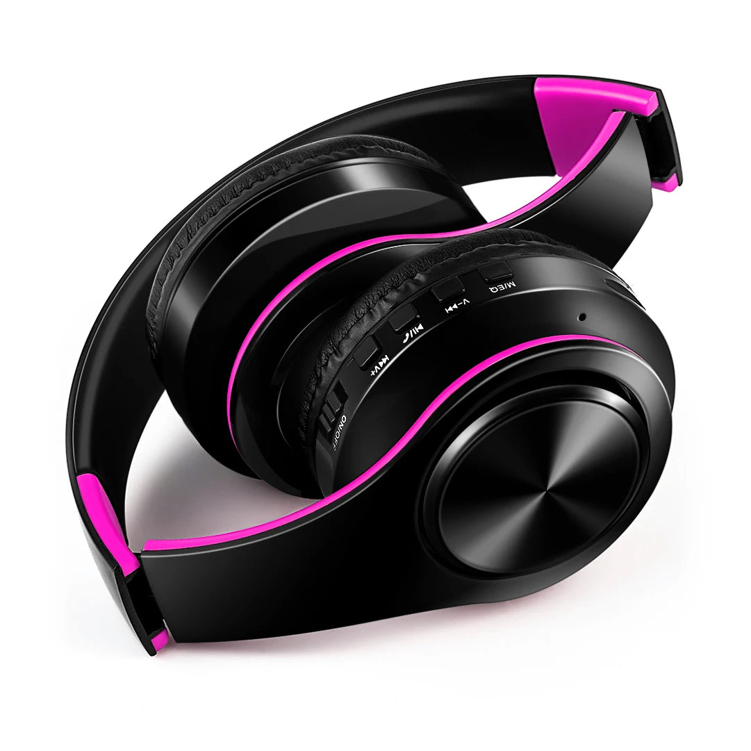 Stereo Wireless Headphones Bluetooth Headset with Mic SD Card Slot for Girls - Samsung Sport Style - 20 Hours Playtime Black Pink Afc67e0663f65461a8bd89d57d8f6a86aX Amrit Store